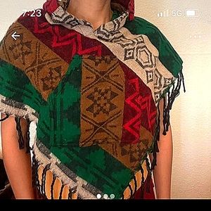 Nepali Wool Hooded Poncho